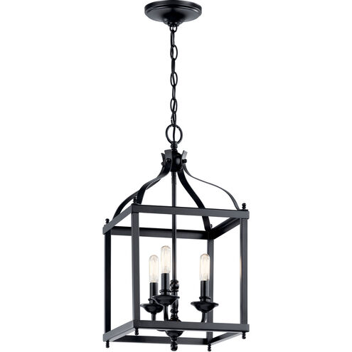 Larkin 3 Light 12 inch Black Indoor Lantern Pendants Ceiling Light