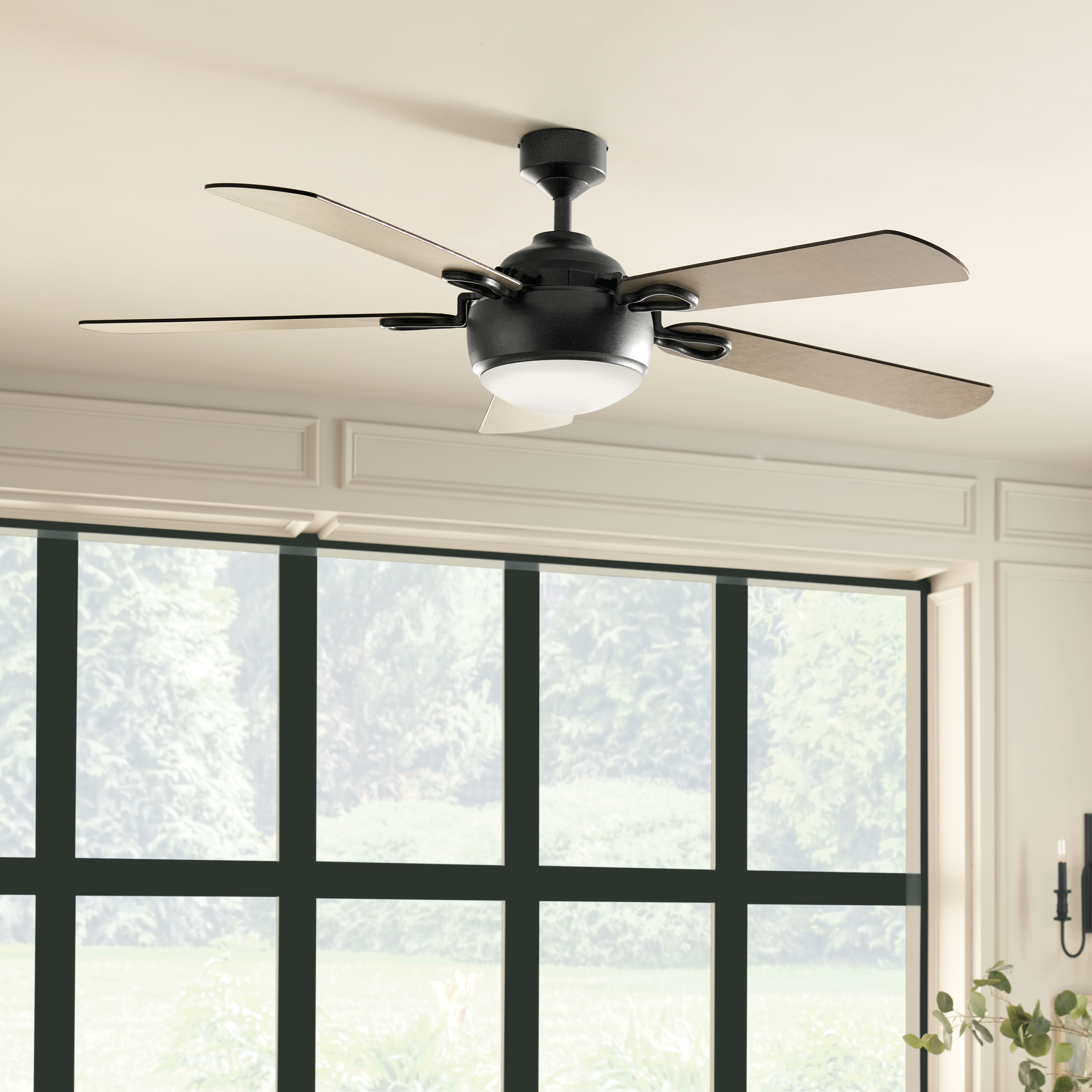 Humble 60 inch Anvil Iron with Distressed Antique Gray Blades Ceiling Fan