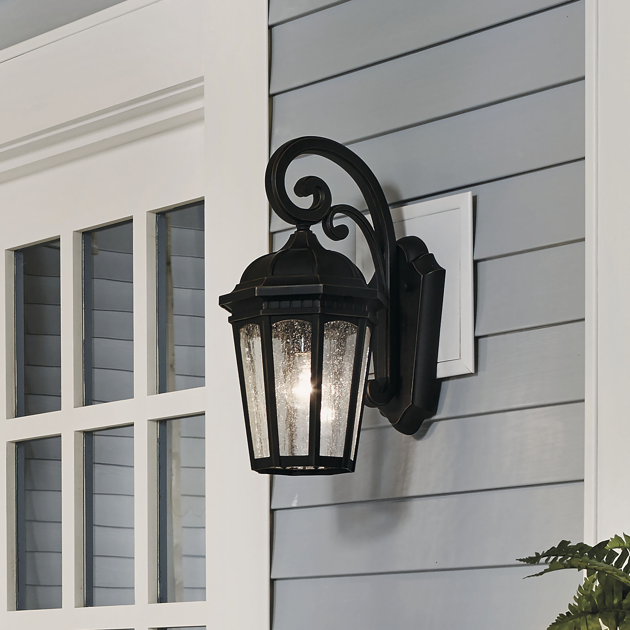 Courtyard 1 Light 18 inch Rubbed Bronze Outdoor Wall in A19, Medium