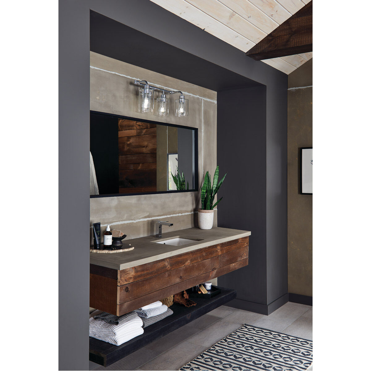 Gunnison 4 Light 34 inch Chrome Wall Mt Bath 4 Arm Wall Light