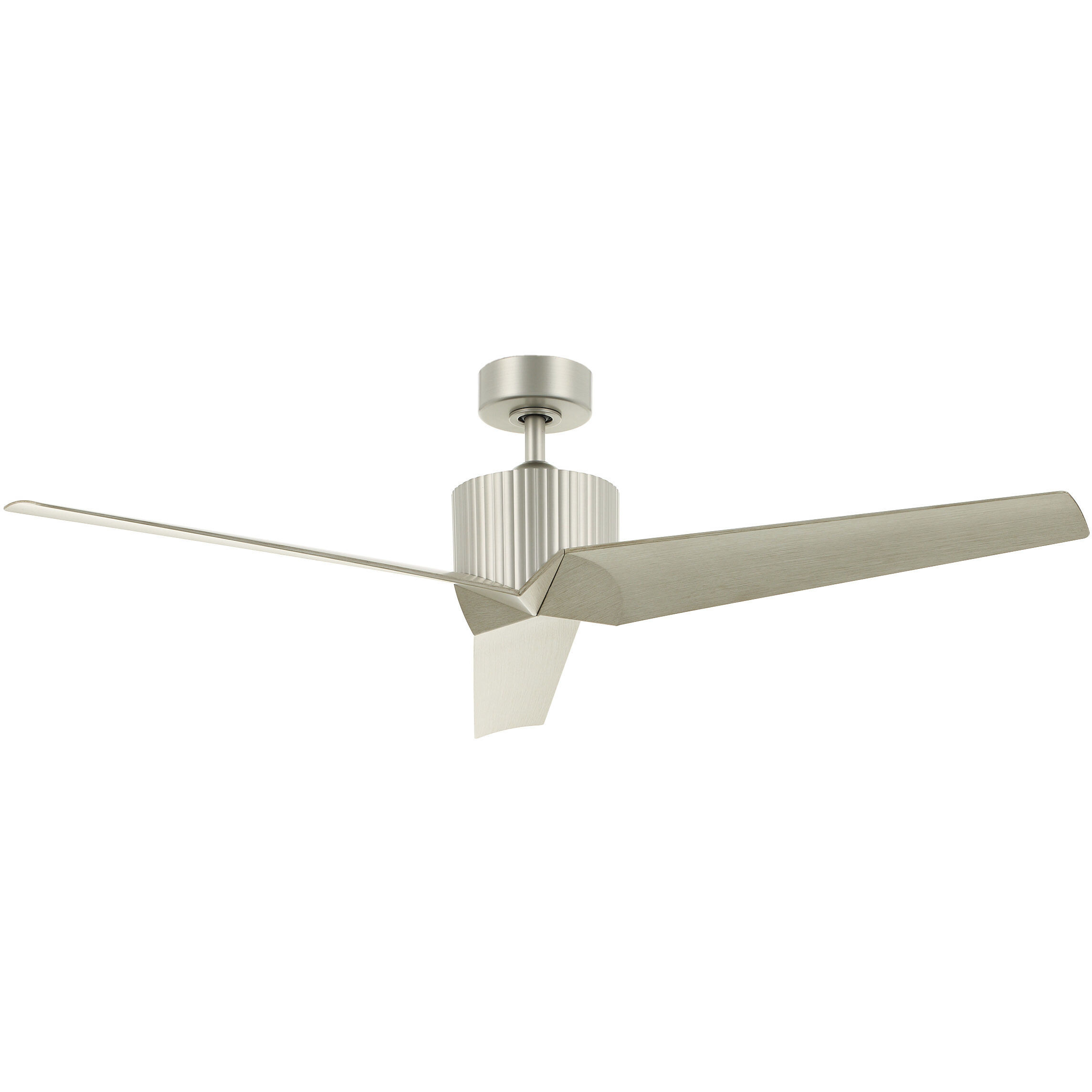 Almere 56 inch Brushed Nickel with Weathered White Walnut Blades Ceiling Fan
