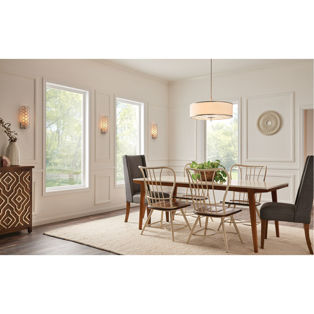 Kichler 43988NI Melrose 4 Light 24 inch Brushed Nickel Semi Flush
