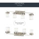Hendrik 4 Light 34 inch Brushed Nickel Wall Mt Bath 4 Arm Wall Light in Satin Etched Cased Opal