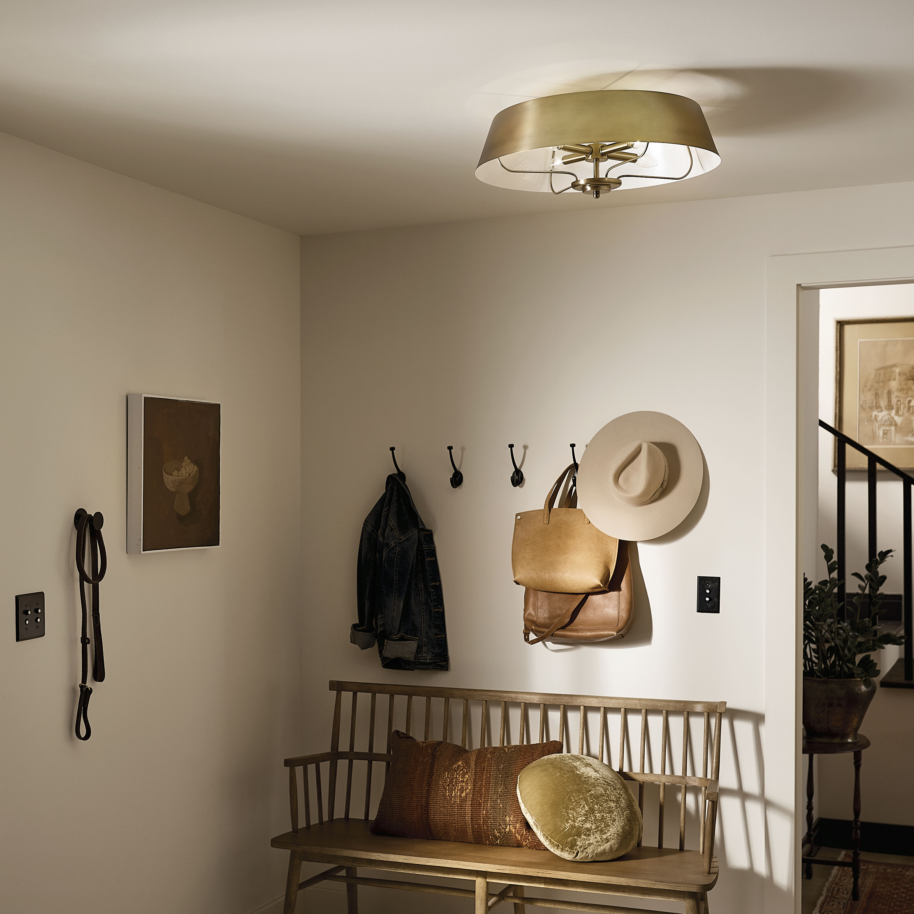 Luella 4 Light 22 inch Brushed Natural Brass Pendant Ceiling Light