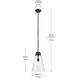 Marsailli 1 Light Black Pendant Ceiling Light, Medium
