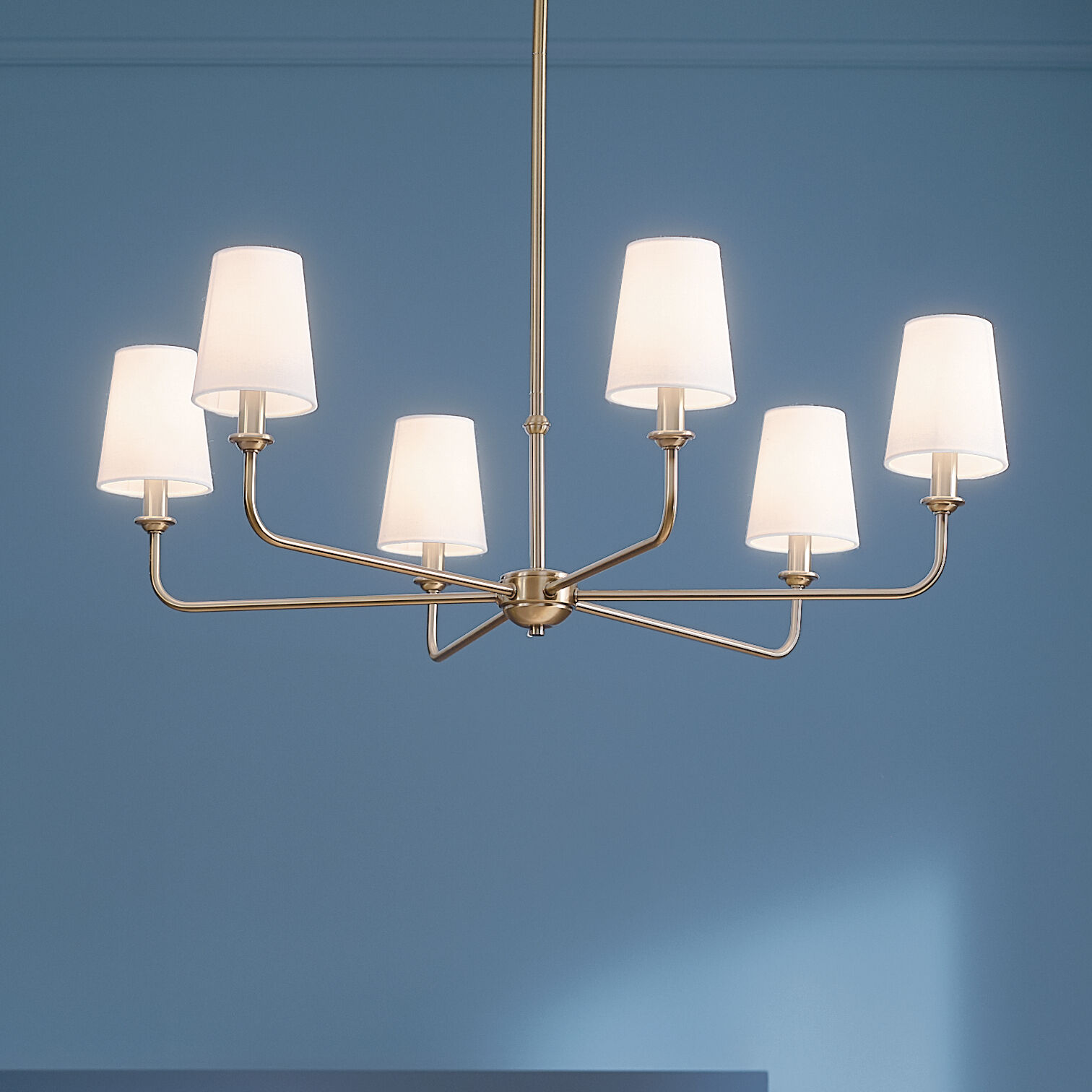 Pallas 6 Light 32.25 inch Brushed Natural Brass Chandelier Ceiling Light