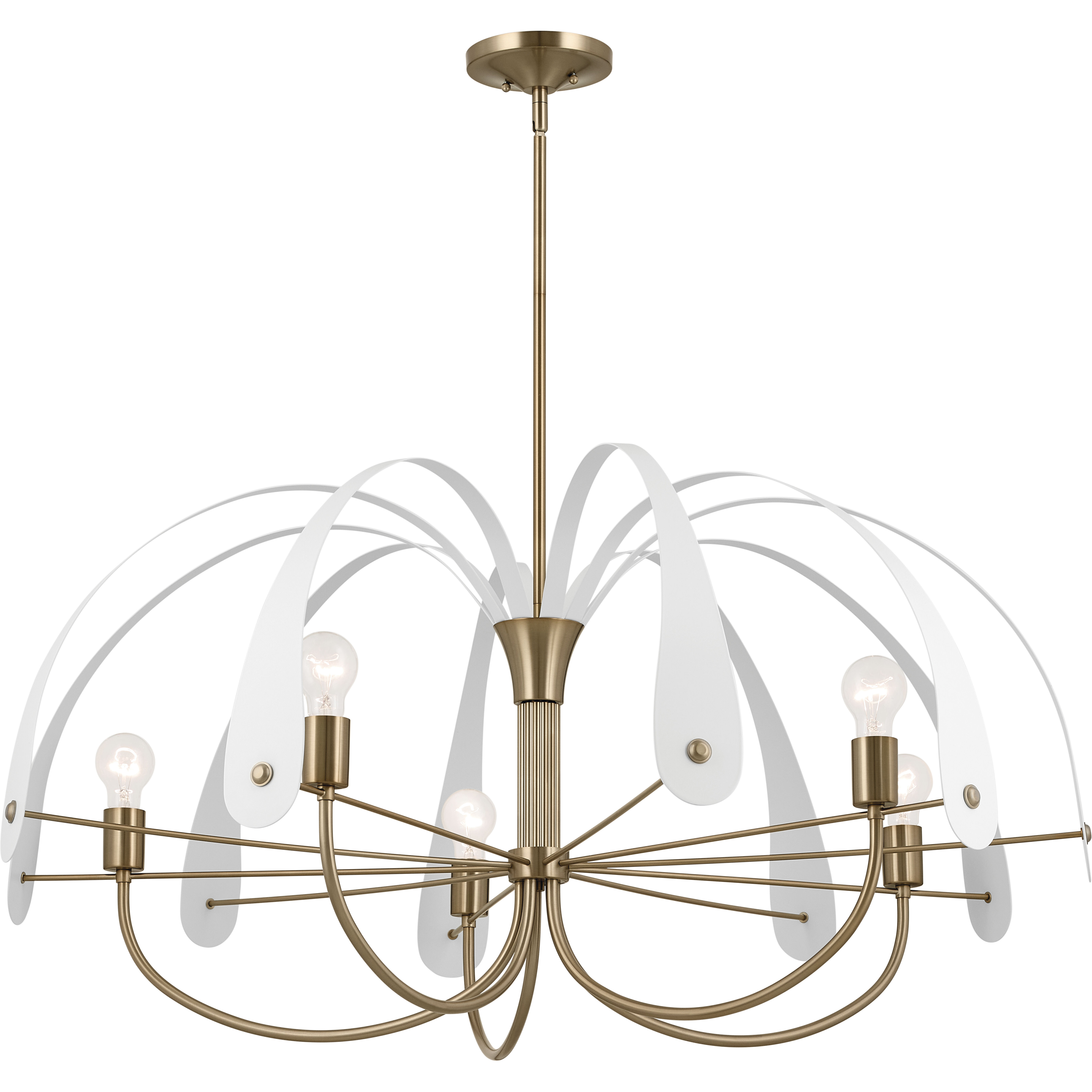 Petal LED 42.5 inch Champange Bronze with Black or White Chandelier Ceiling Light