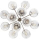 Silvarious 12 Light Polished Nickel Chandelier/Semi Flush Ceiling Light in Clear Crackle