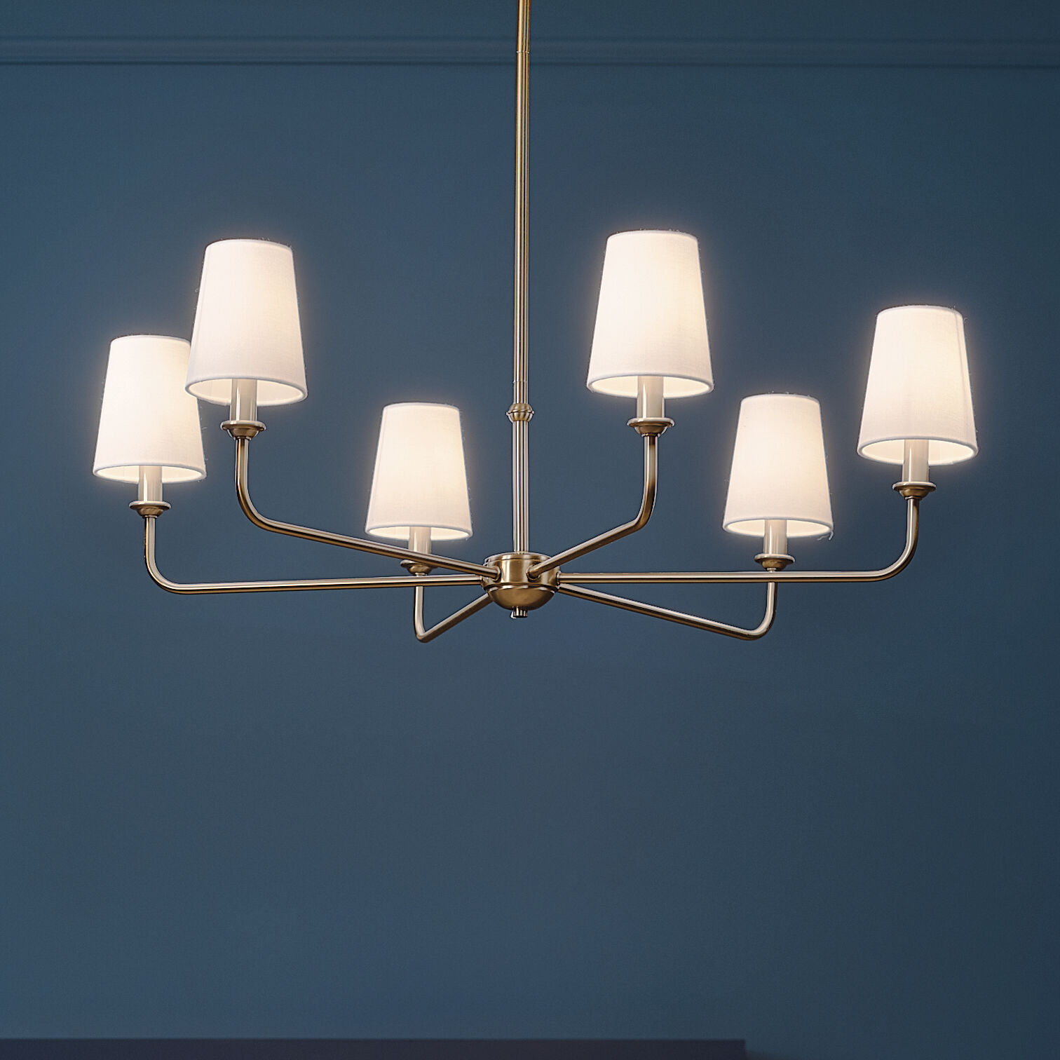 Pallas 6 Light 32.25 inch Brushed Natural Brass Chandelier Ceiling Light