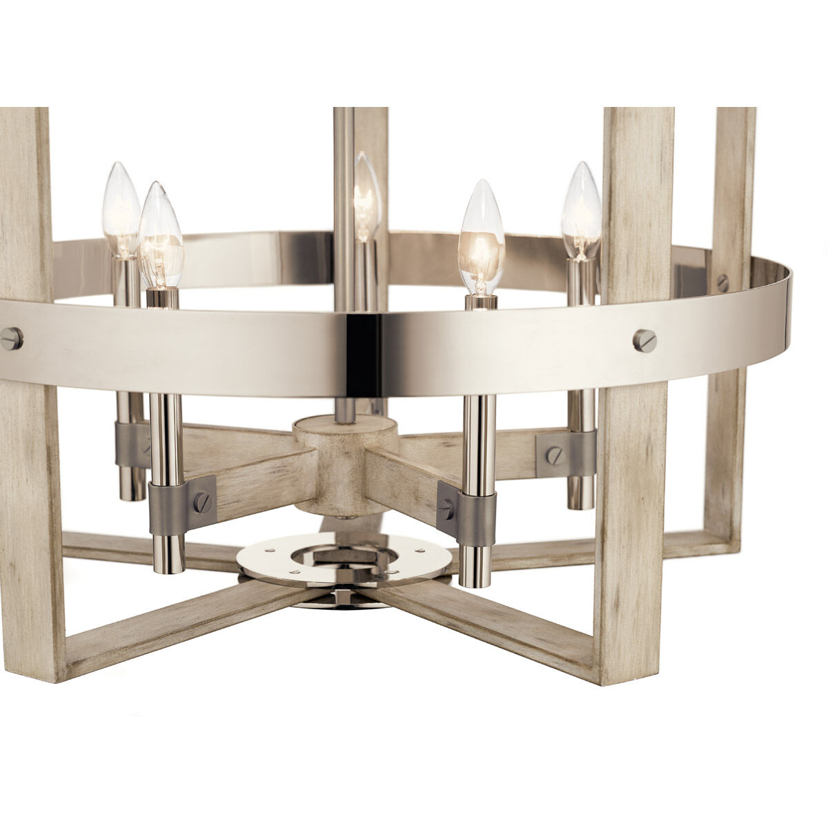 Peyton 5 Light 26 inch White Washed Wood Chandelier 1 Tier Medium Ceiling Light, Medium