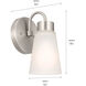 Erma 1 Light 5 inch Brushed Nickel Wall Sconce Wall Light