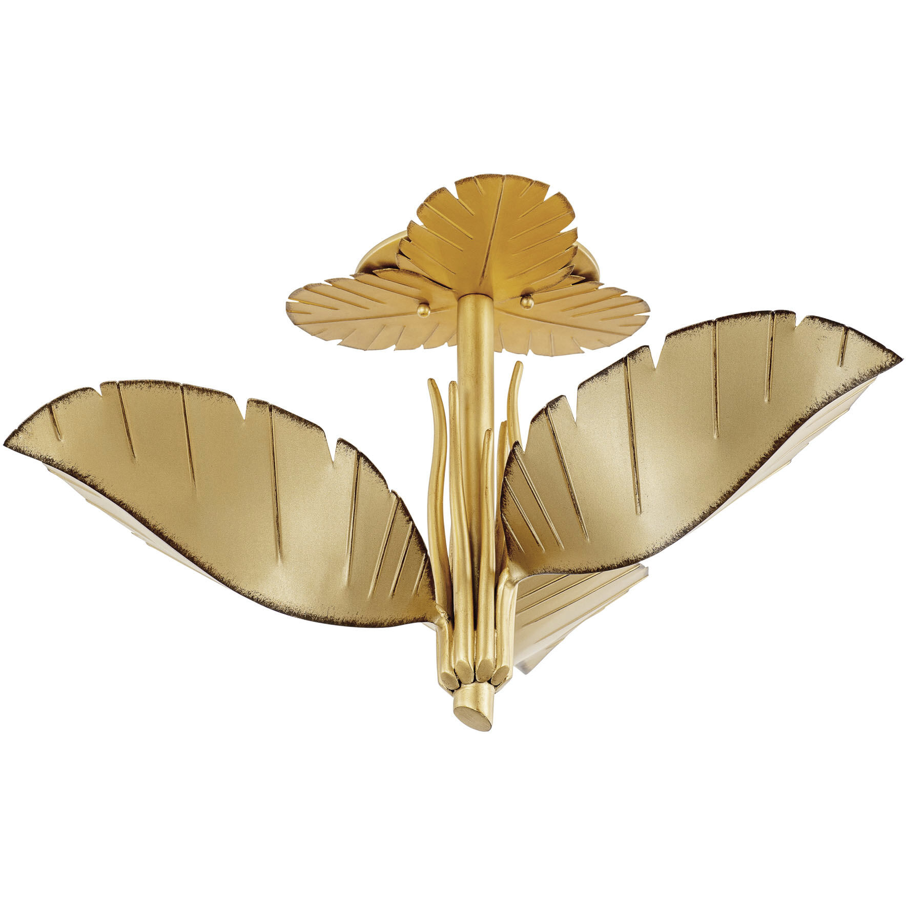 Banana Leaf 3 Light 24.00 inch Semi-Flush Mount