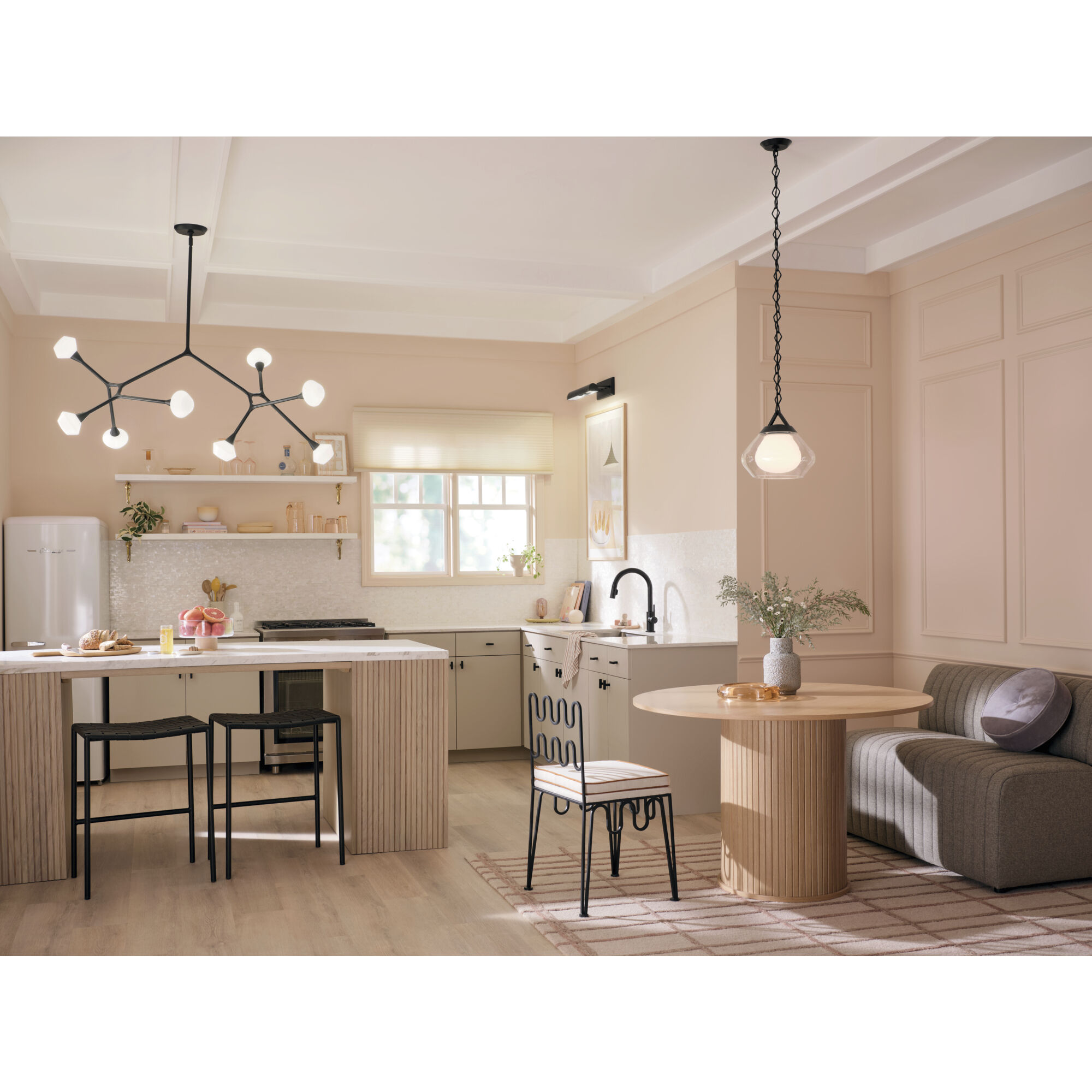 Cassius 8 Light 32 inch Black Chandelier Ceiling Light, Convertible