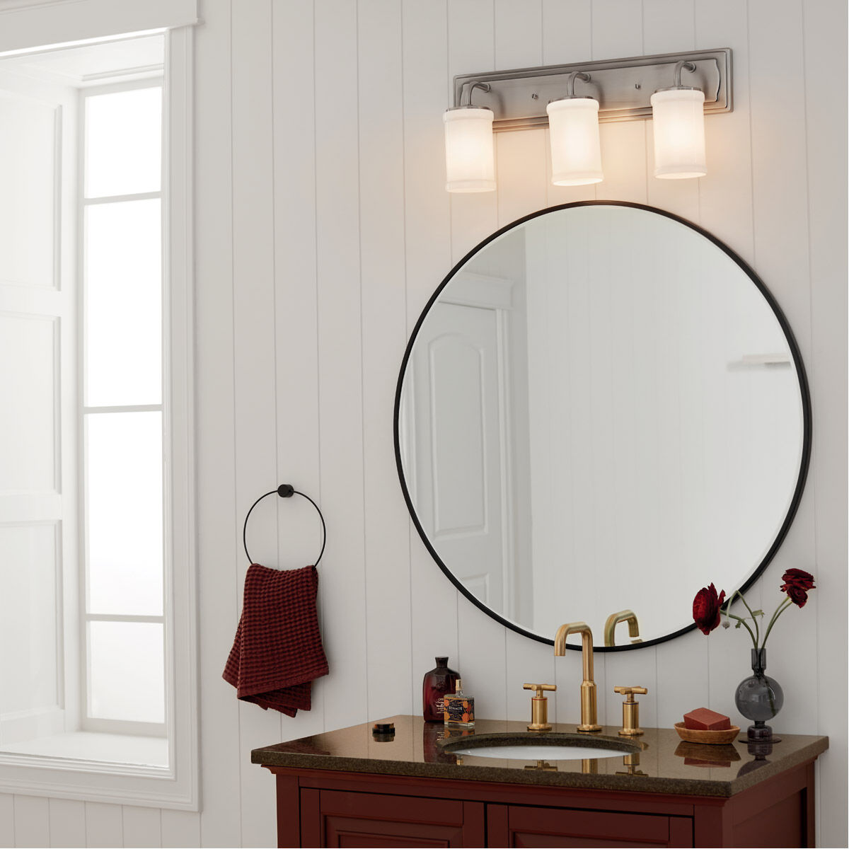 Homestead Vetivene 3 Light 24 inch Classic Pewter Vanity Light Wall Light, Vetivene
