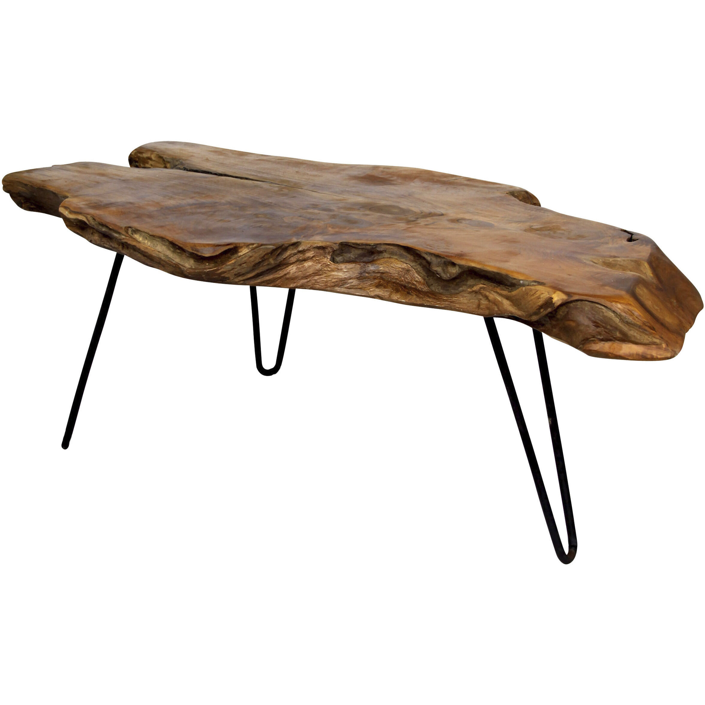 Badang 28 X 24 inch Natural and Black Coffee Table