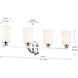 Gioe 4 Light 32.25 inch Chrome Vanity Light Wall Light