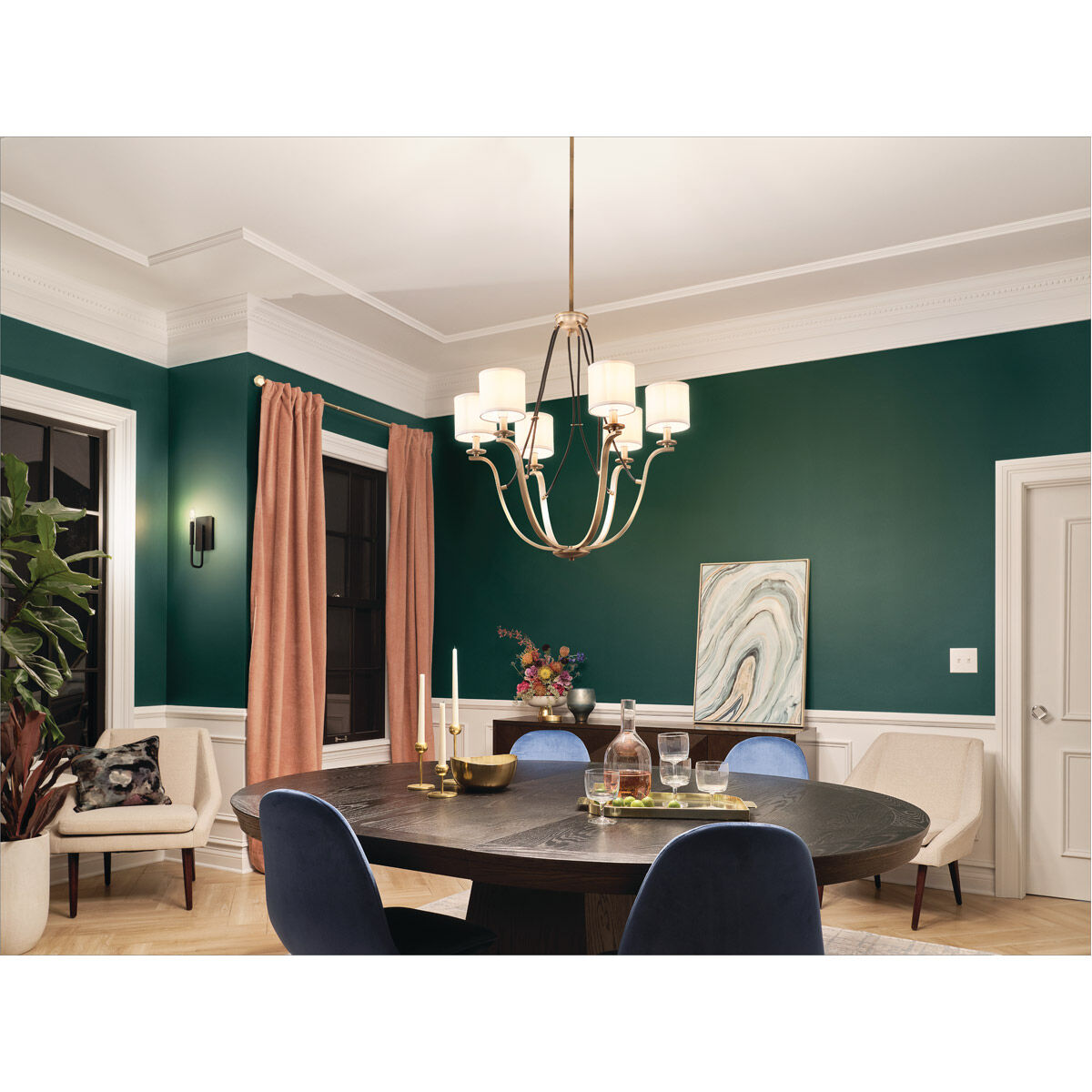 Thisbe 6 Light 27.5 inch Natural Brass Chandelier 1 Tier Medium Ceiling Light, 1 Tier Medium