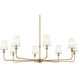 Pallas 8 Light 42.75 inch Brushed Natural Brass Chandelier Ceiling Light