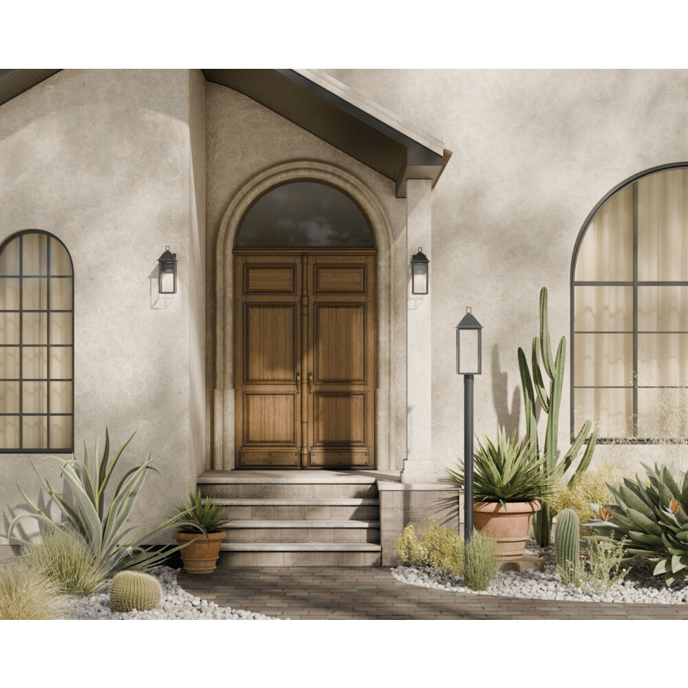 Prin 1 Light 16.75 inch Black Outdoor Wall Light, Medium