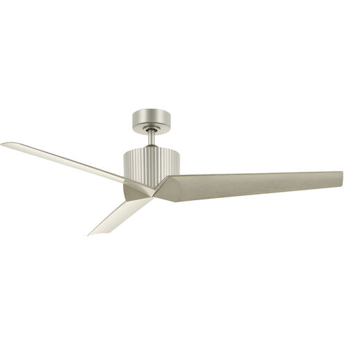 Almere 56 inch Brushed Nickel with Weathered White Walnut Blades Ceiling Fan