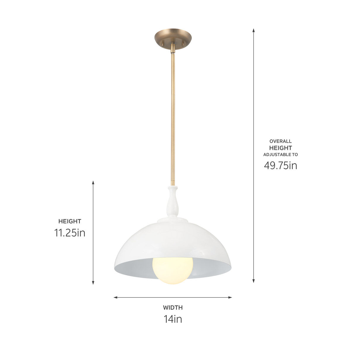 Homestead Fira 1 Light 14 inch White Pendant Ceiling Light, Fira