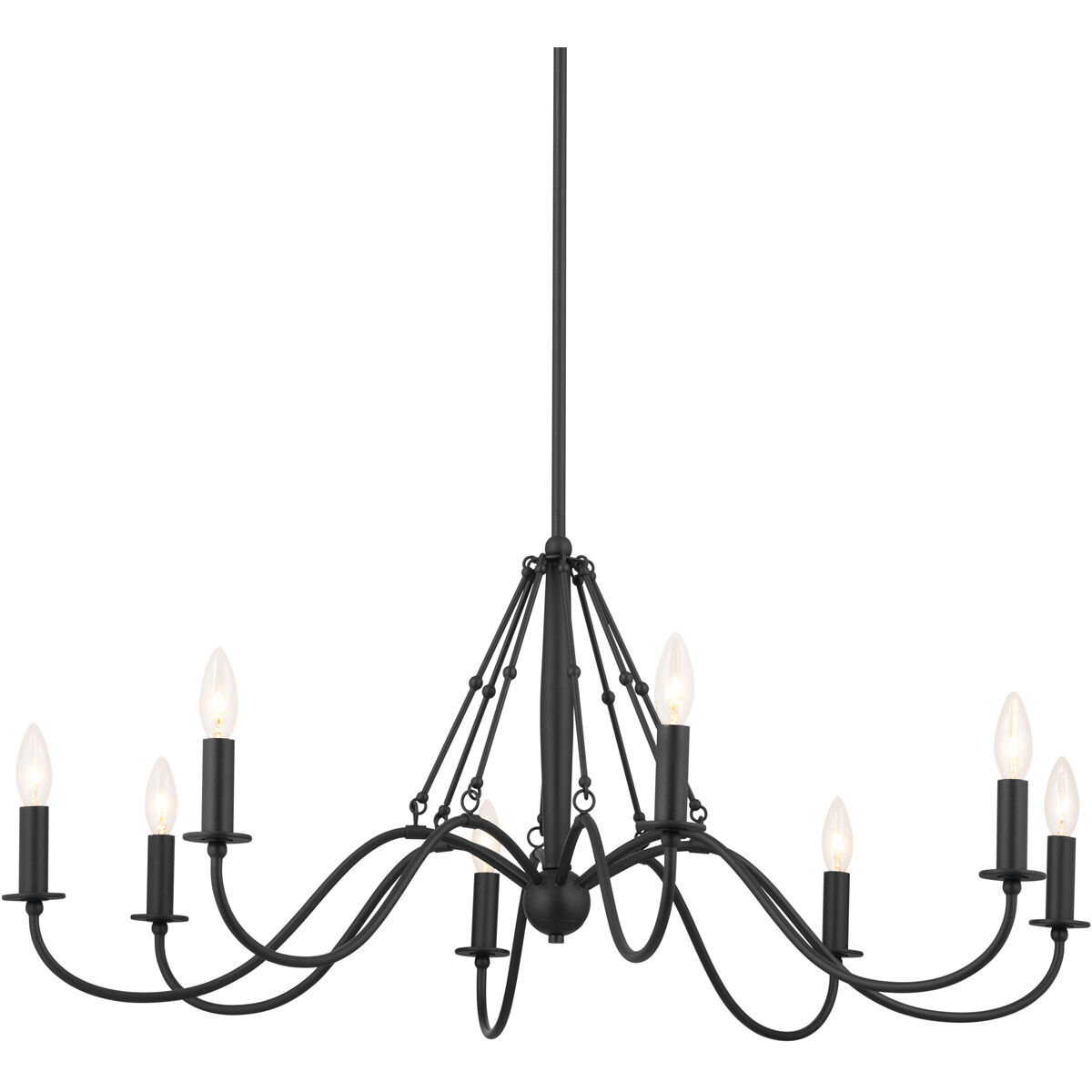 Homestead Freesia 8 Light 38 inch Textured Black Chandelier Ceiling Light, Freesia