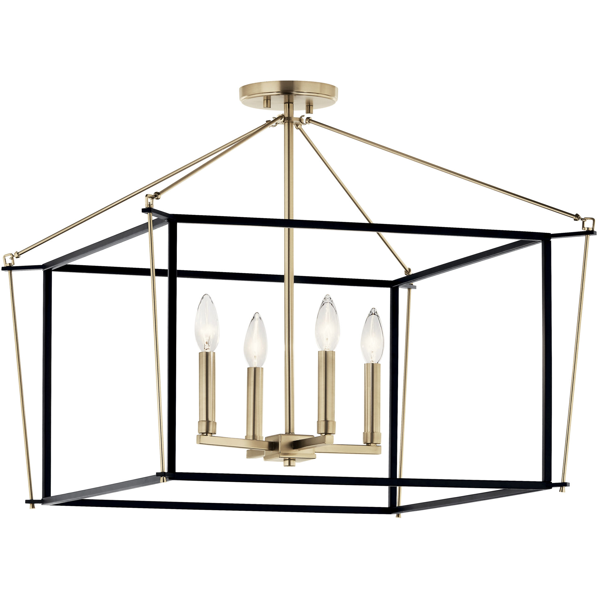 Eisley 4 Light 24 inch Champagne Bronze Semi Flush Light Ceiling Light