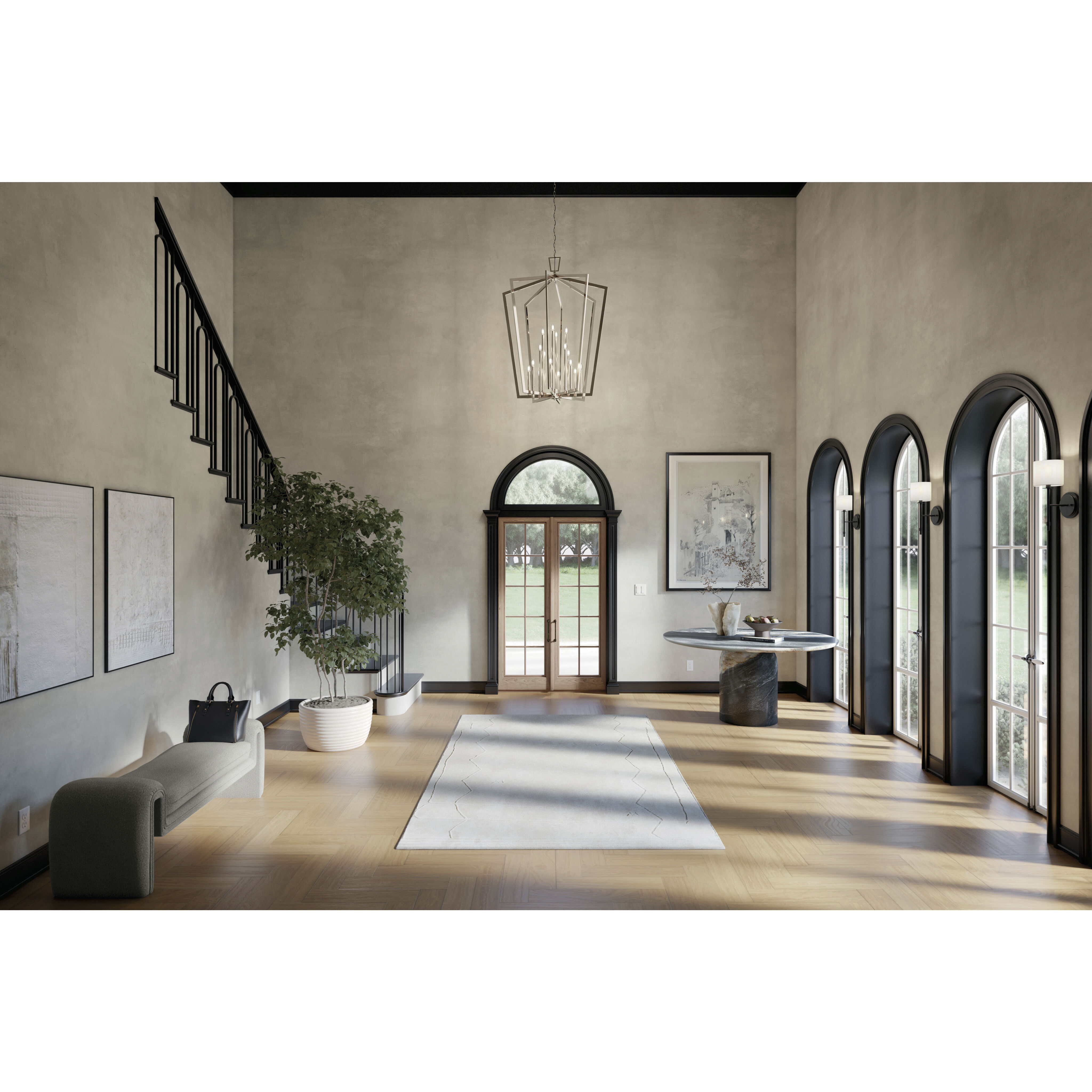 Abbotswell 16 Light Polished Nickel Pendant Ceiling Light