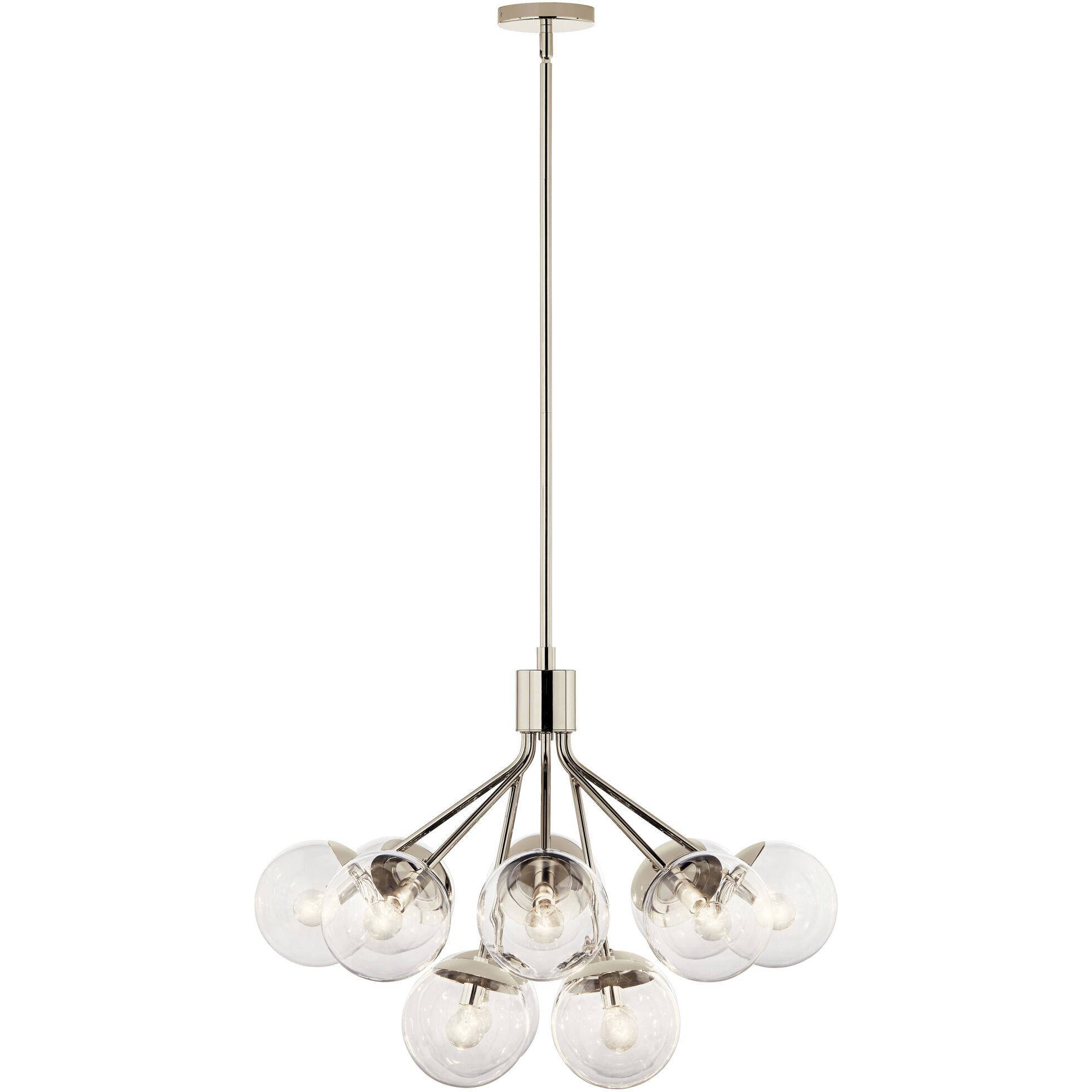 Silvarious 12 Light Polished Nickel Chandelier/Semi Flush Ceiling Light