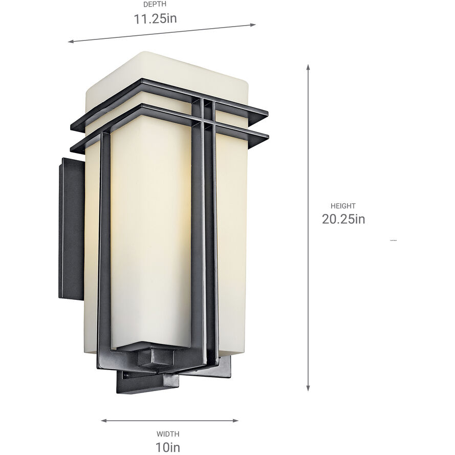 Tremillo 1 Light 20 inch Black Outdoor Wall, X-Large