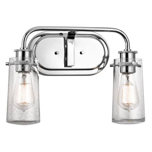 Braelyn 2 Light 15 inch Chrome Wall Mt Bath 2 Arm Wall Light