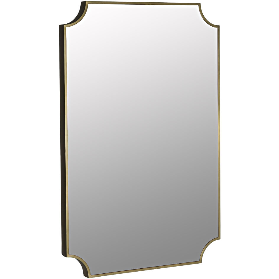 Convexed 46 X 30 inch Antique Brass Mirror