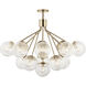 Silvarious 16 Light Champagne Bronze Chandelier/Semi Flush Ceiling Light