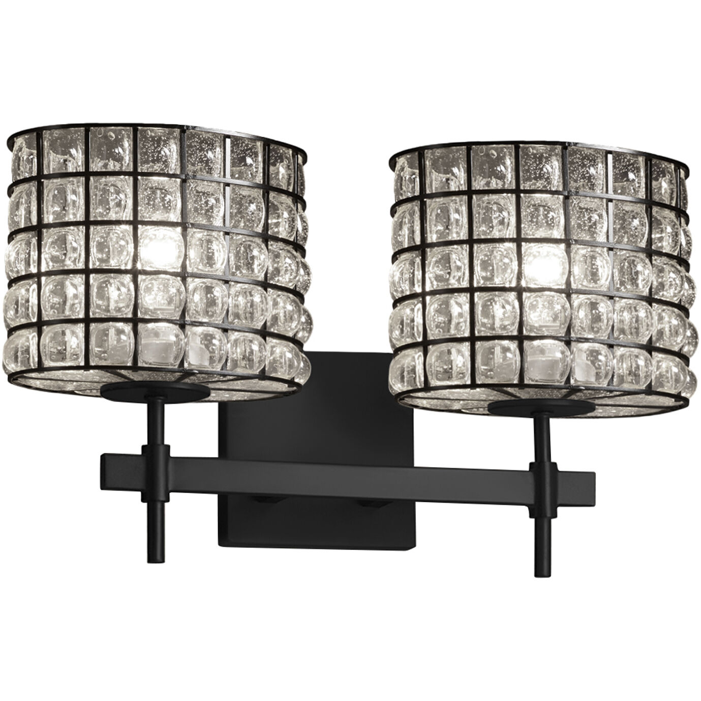 Wire Glass 2 Light 15.50 inch Bathroom Vanity Light