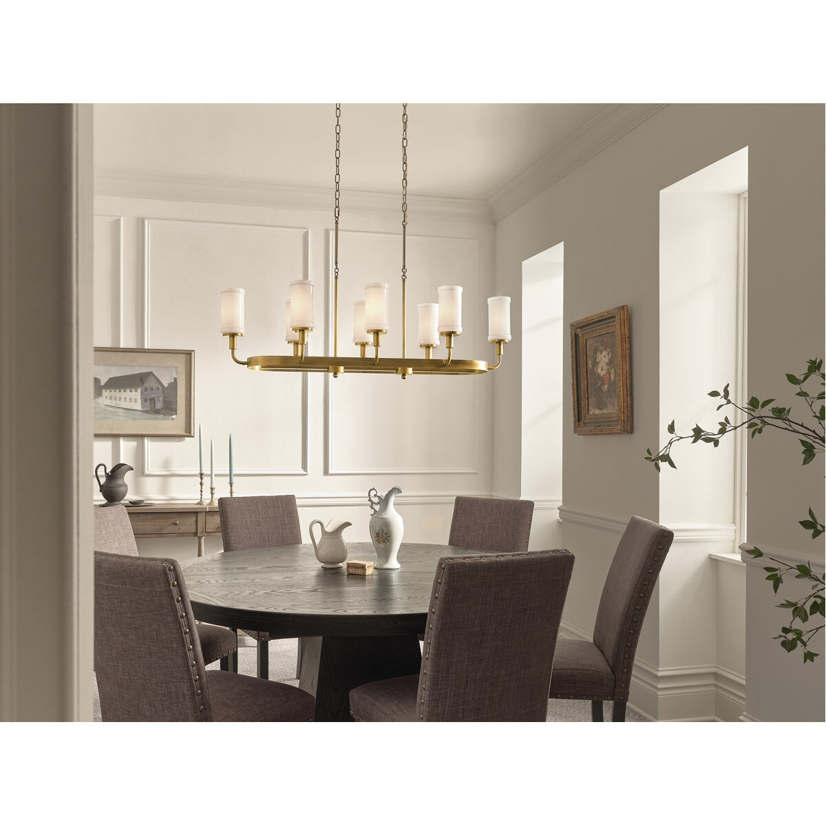 Homestead Vetivene 8 Light 17.5 inch Natural Brass Chandelier Linear Ceiling Light