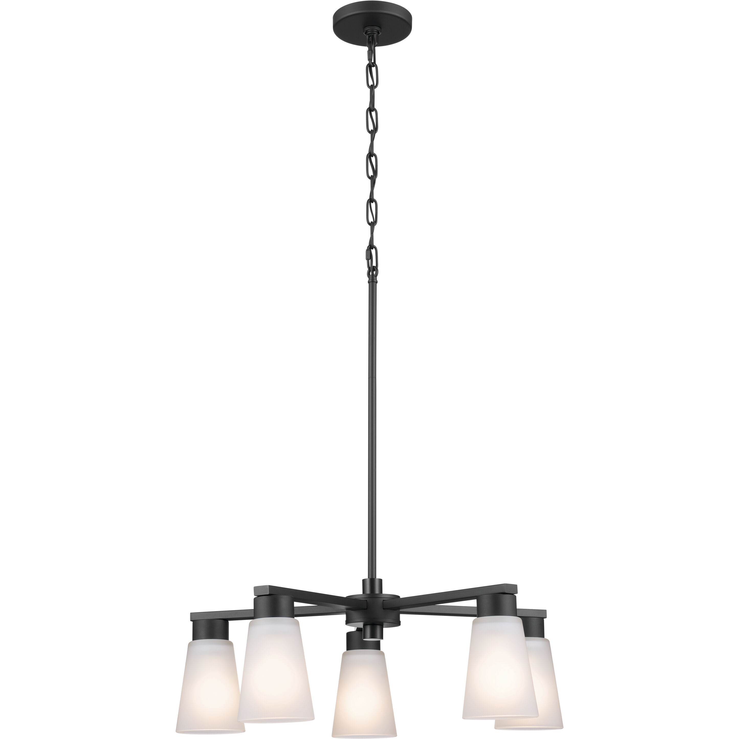 Stamos 5 Light Black Chandelier Ceiling Light, Medium, 1 Tier