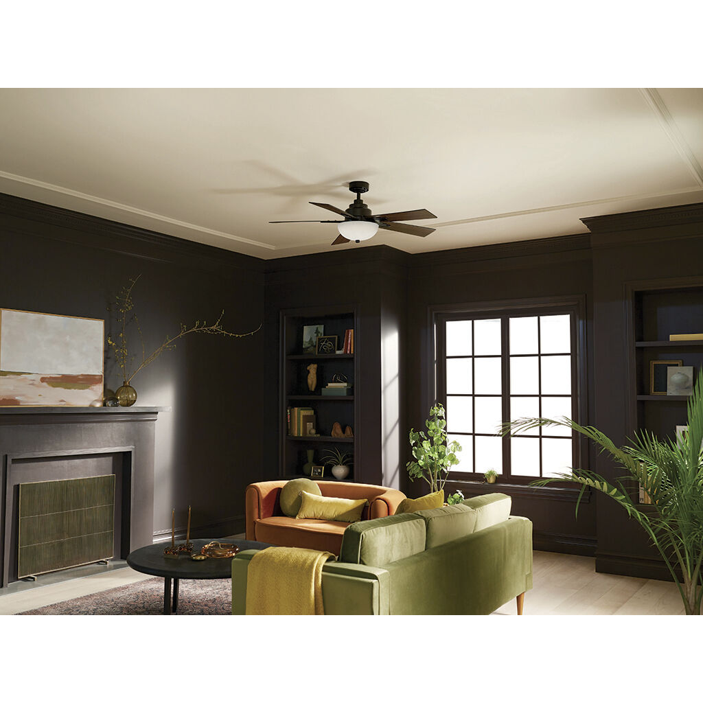 Vinea 52 inch Satin Black with Black Blades Ceiling Fan