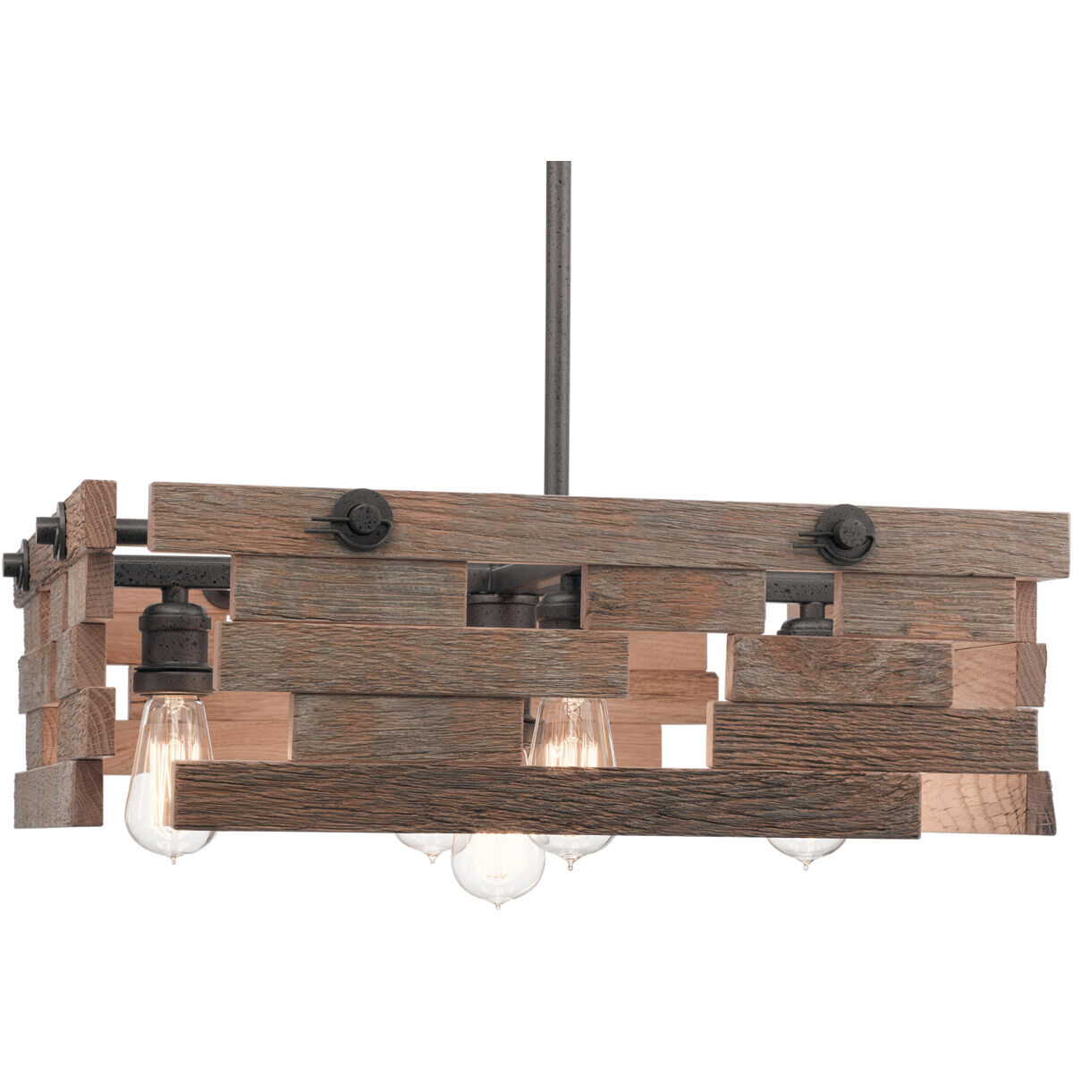 Cuyahoga Mill 5 Light 24 inch Anvil Iron Pendant Ceiling Light
