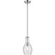 Everly 1 Light Chrome Pendant Ceiling Light in Clear Seeded