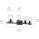 Crosby 4 Light 31.25 inch Black Bath Light Wall Light