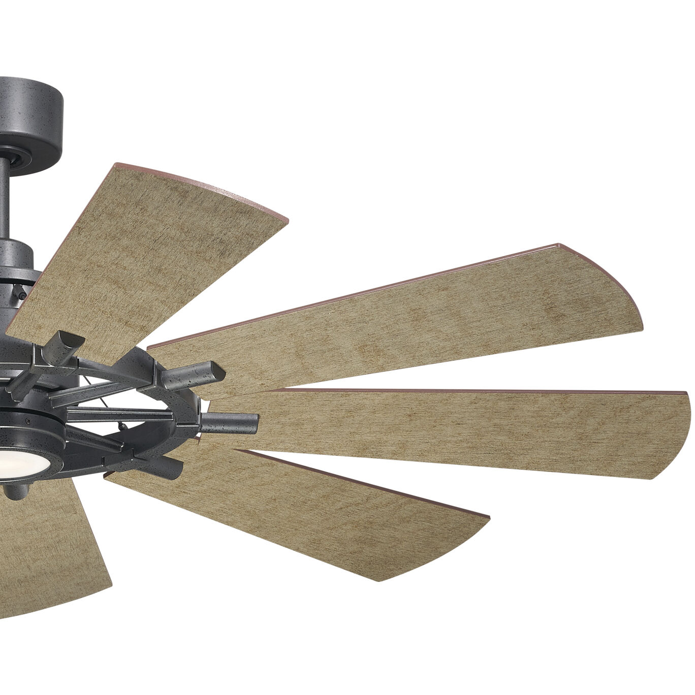 Gentry 60 inch Anvil Iron with Distressed Antique Gray/Walnut Blades Ceiling Fan