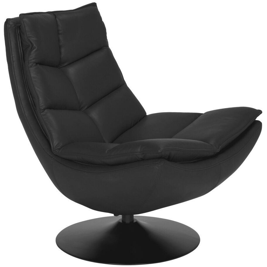 Dante Santosa Matte Black and Black Powder Coat Swivel Chair