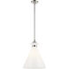 Laria 1 Light Polished Nickel Pendant Ceiling Light in Opal
