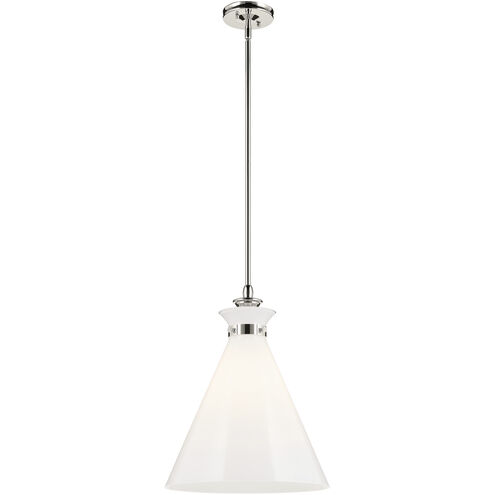 Laria 1 Light Polished Nickel Pendant Ceiling Light in Opal