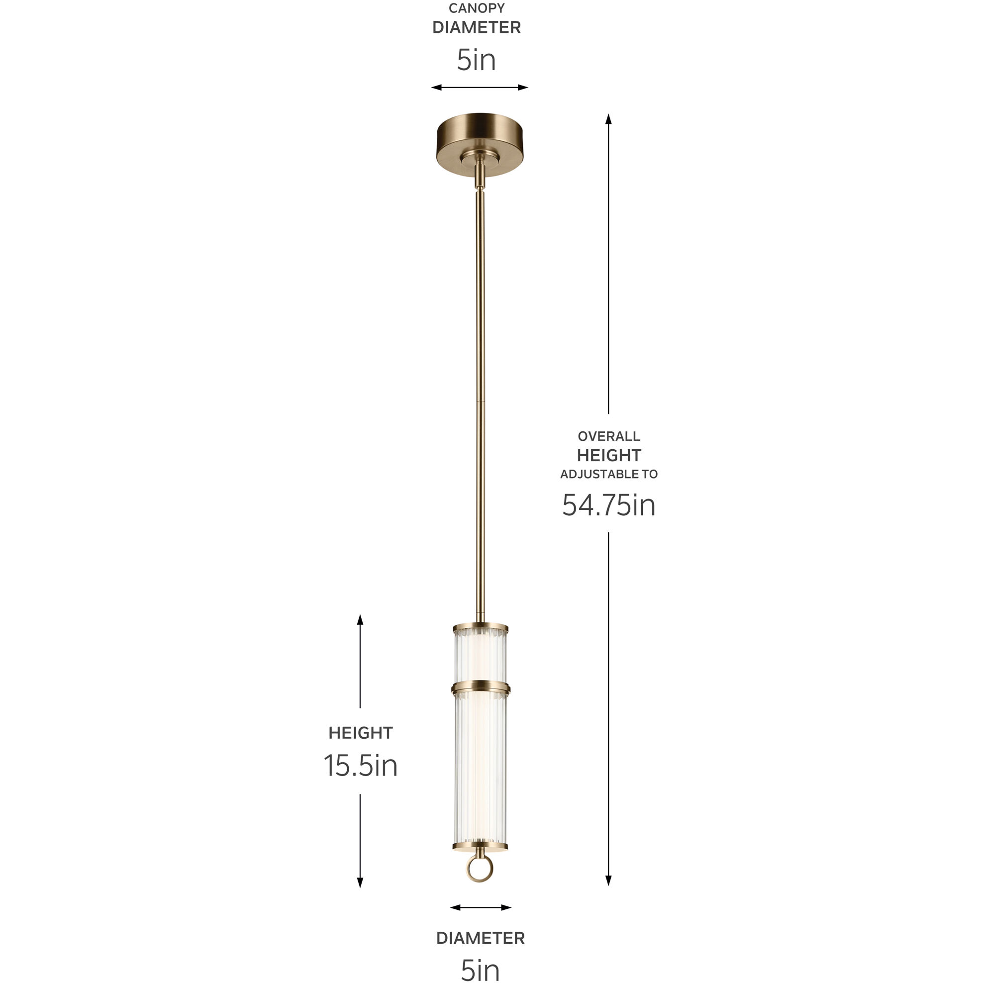 Riven LED Champagne Bronze Mini Pendant Ceiling Light