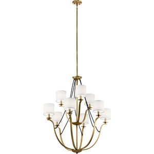 Thisbe 9 Light 33 inch Natural Brass Chandelier 2 Tier Ceiling Light, 2 Tier
