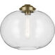 Avery 1 Light Natural Brass Semi Flush Ceiling Light