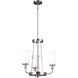 Homestead Vetivene 3 Light 20 inch Classic Pewter Mini Chandelier Ceiling Light, Vetivene