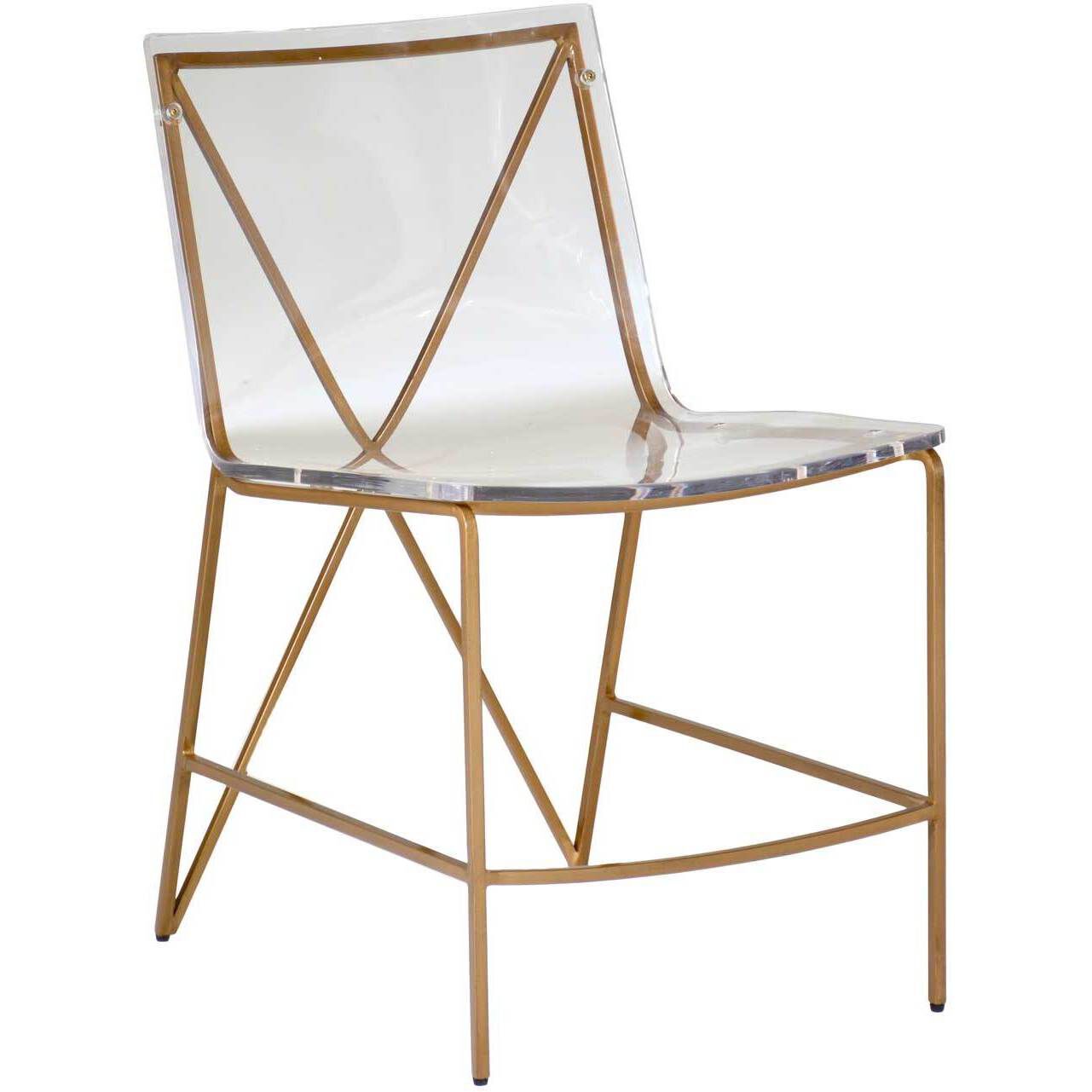 Johnson Antique Gold / Clear Acrylic Dining Chair