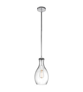 Everly 1 Light 7 inch Chrome Pendant Ceiling Light in Clear